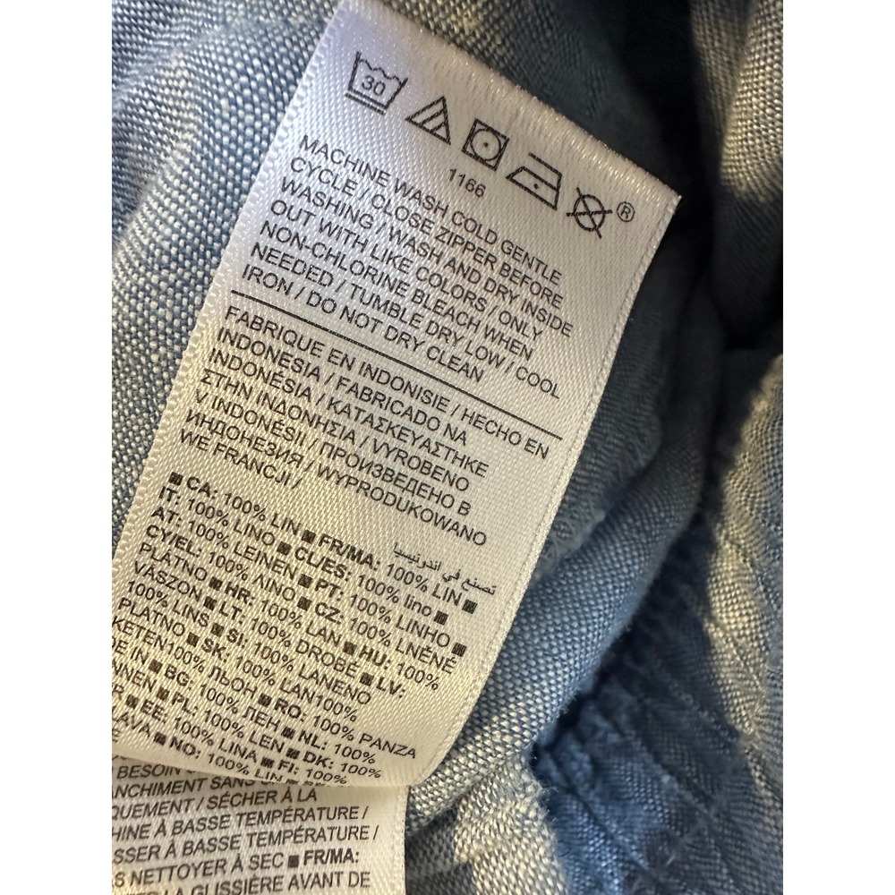 Athleta Retreat Linen Jogger Pants Chambray Blue Resort Beach Zip Pockets 4 Tall - Picture 8 of 15
